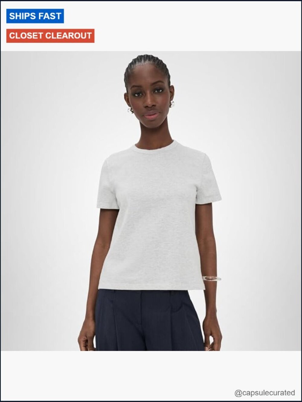 Perfect Crewneck Tee in Lightweight Jersey Short Sleeve Pullover Women's Top
